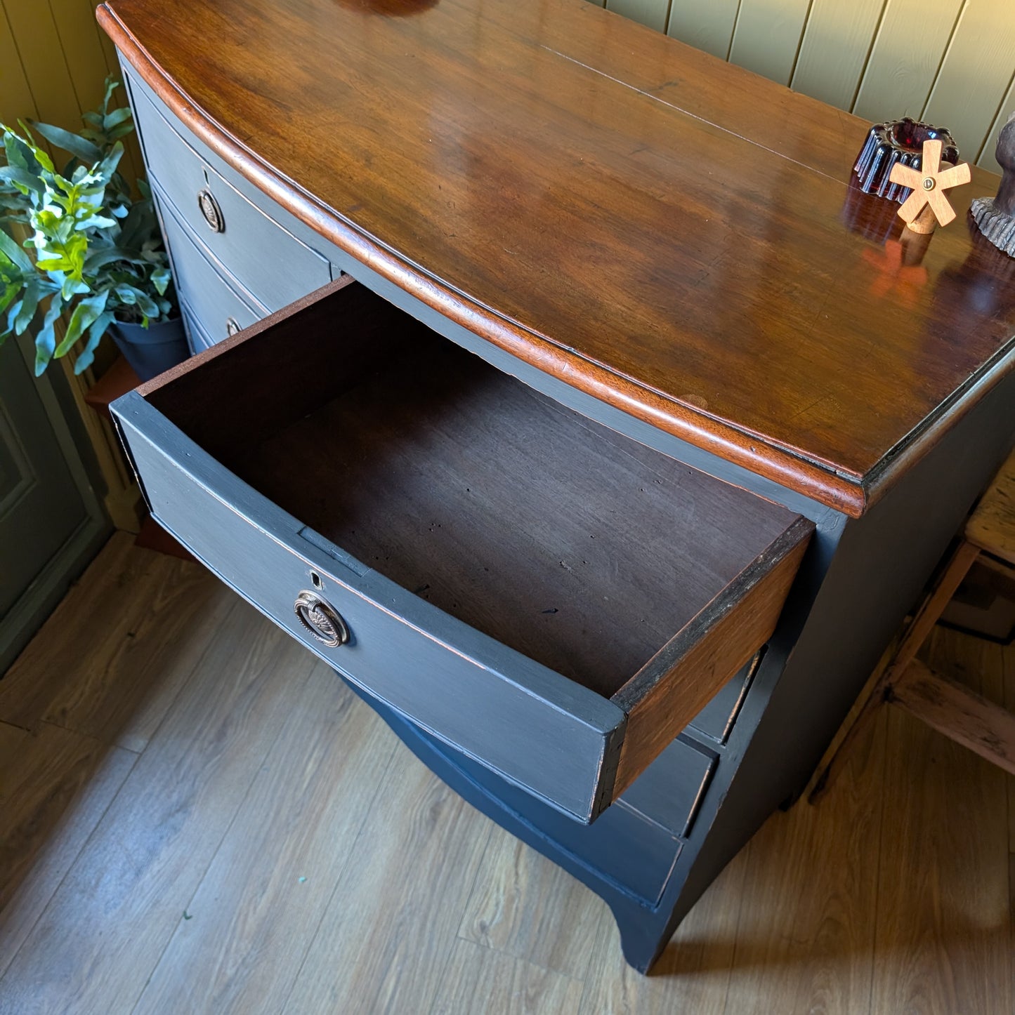 Painted Georgian Bow Front Chest of Drawers