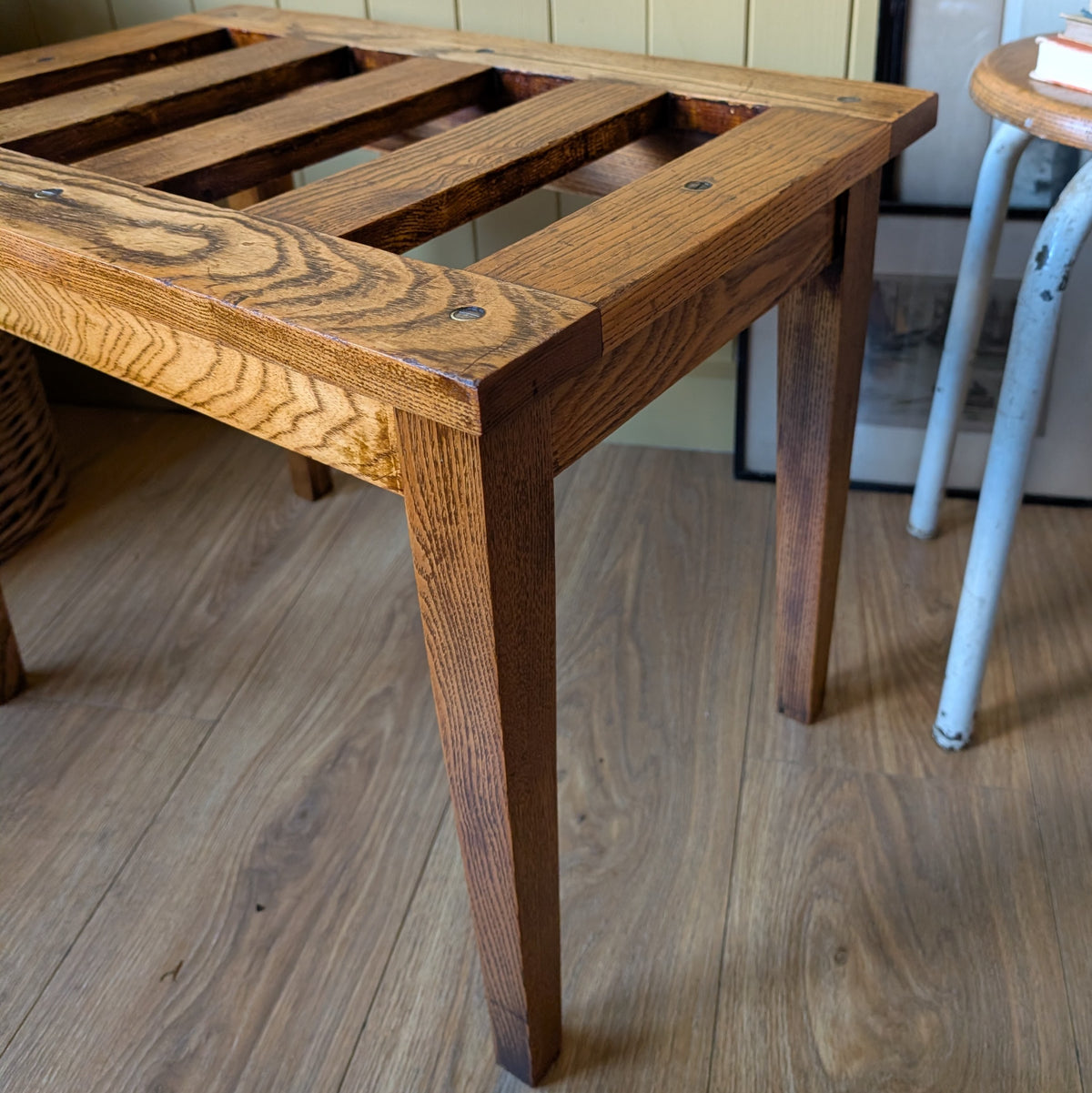 Antique Oak Luggage Stand