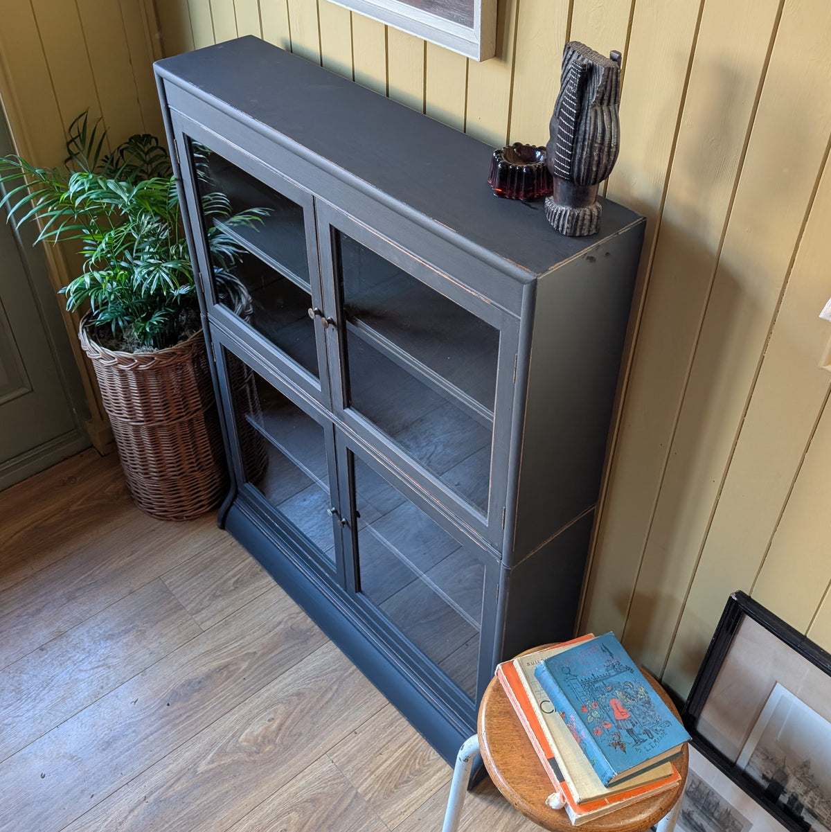Painted Antique Glazed Bookcase