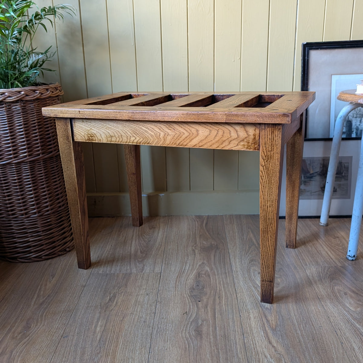 Antique Oak Luggage Stand