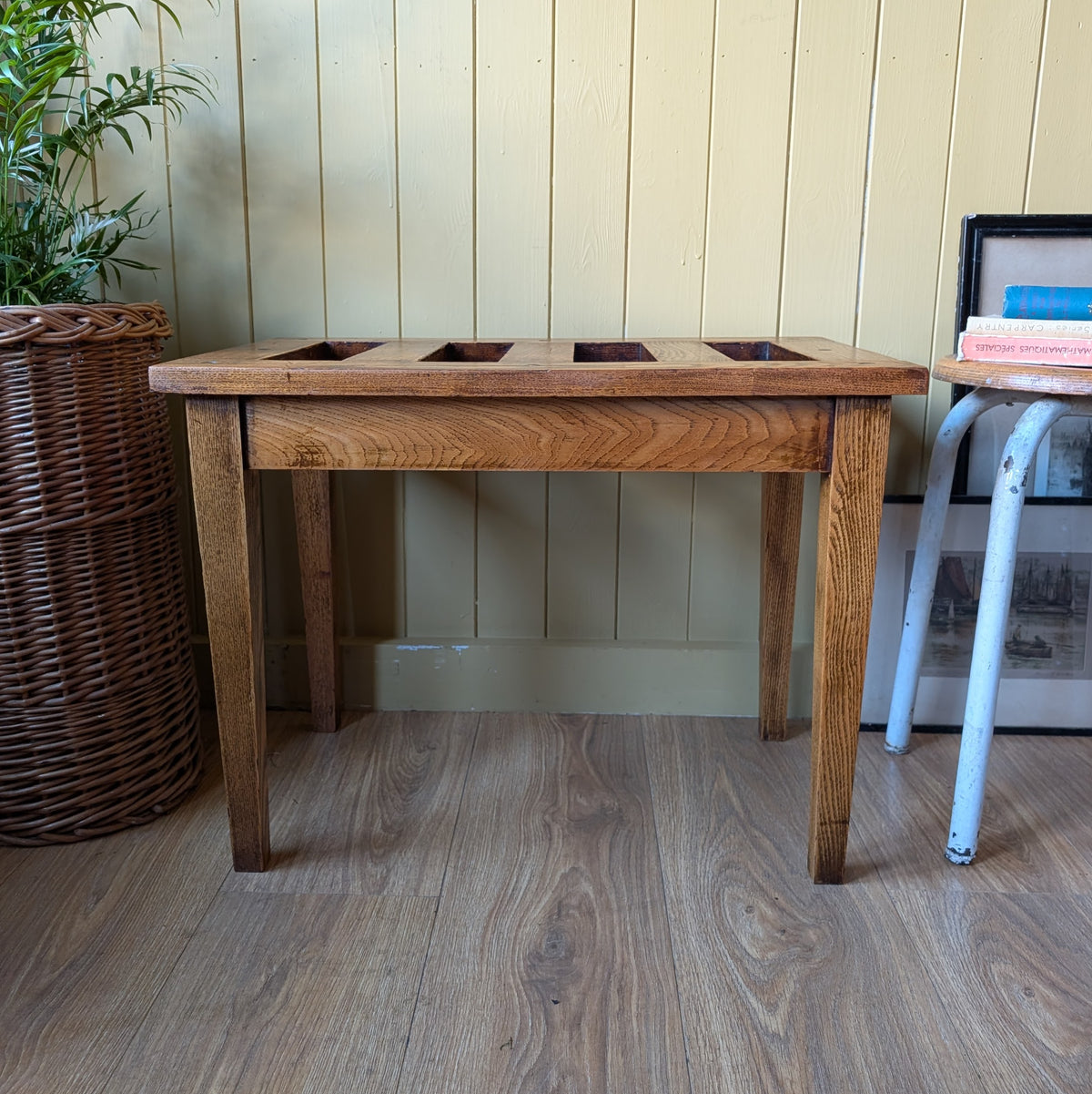 Antique Oak Luggage Stand