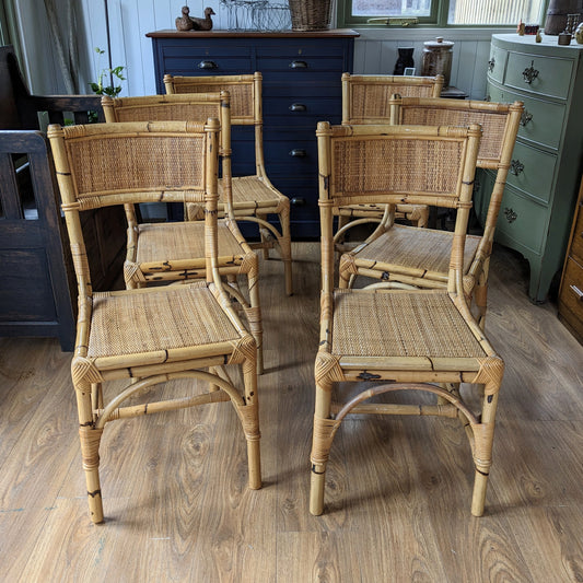 Mid Century Bamboo Dining Chairs