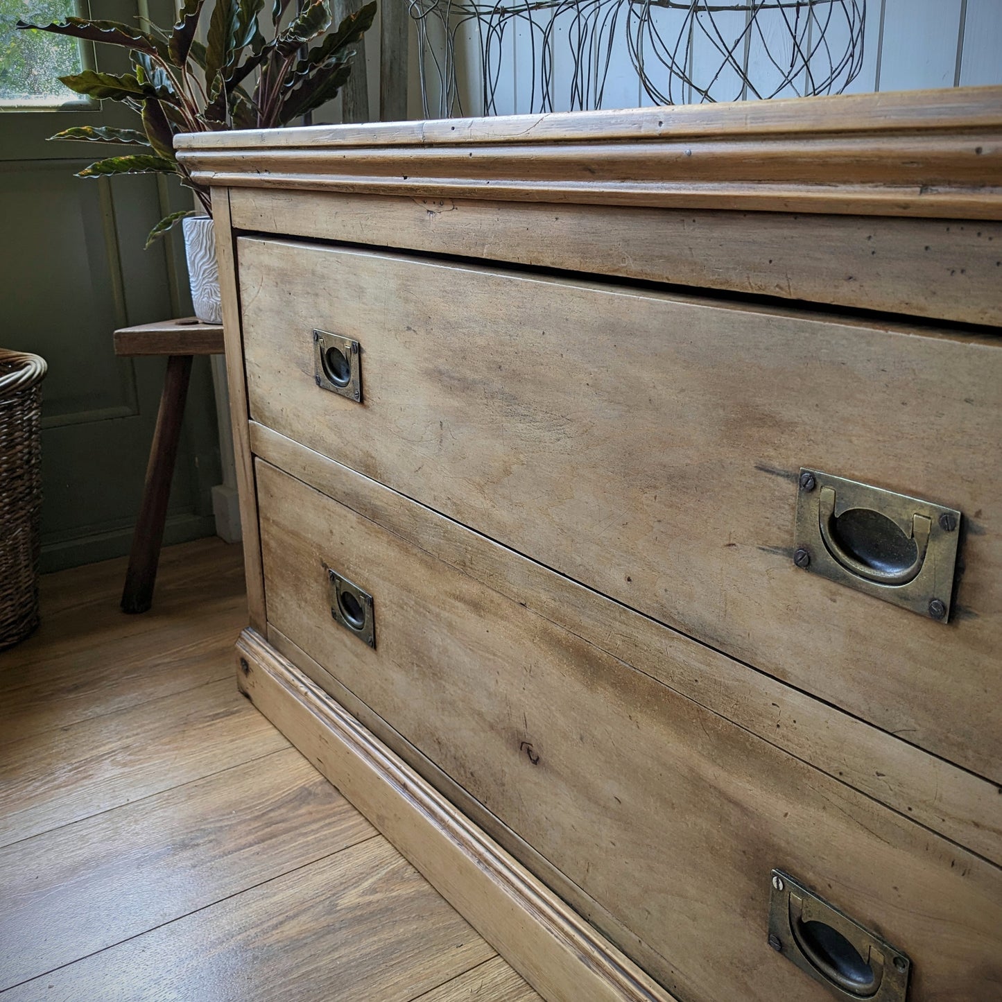 Low Antique Chest of Drawers