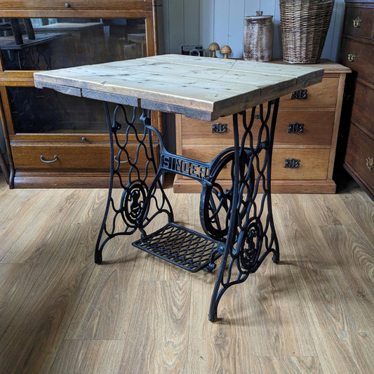 Antique Singer Table with Reclaimed Top
