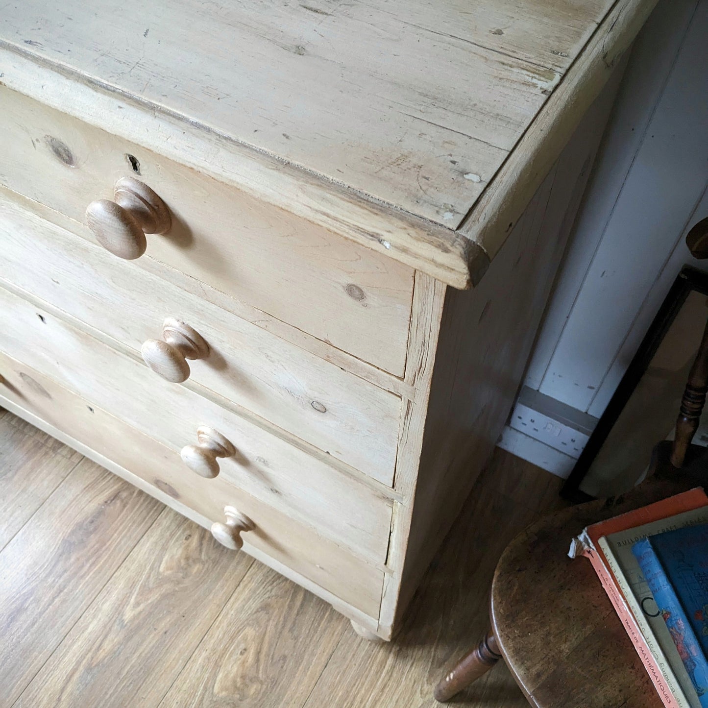 Rustic Pine Victorian Chest of Drawers