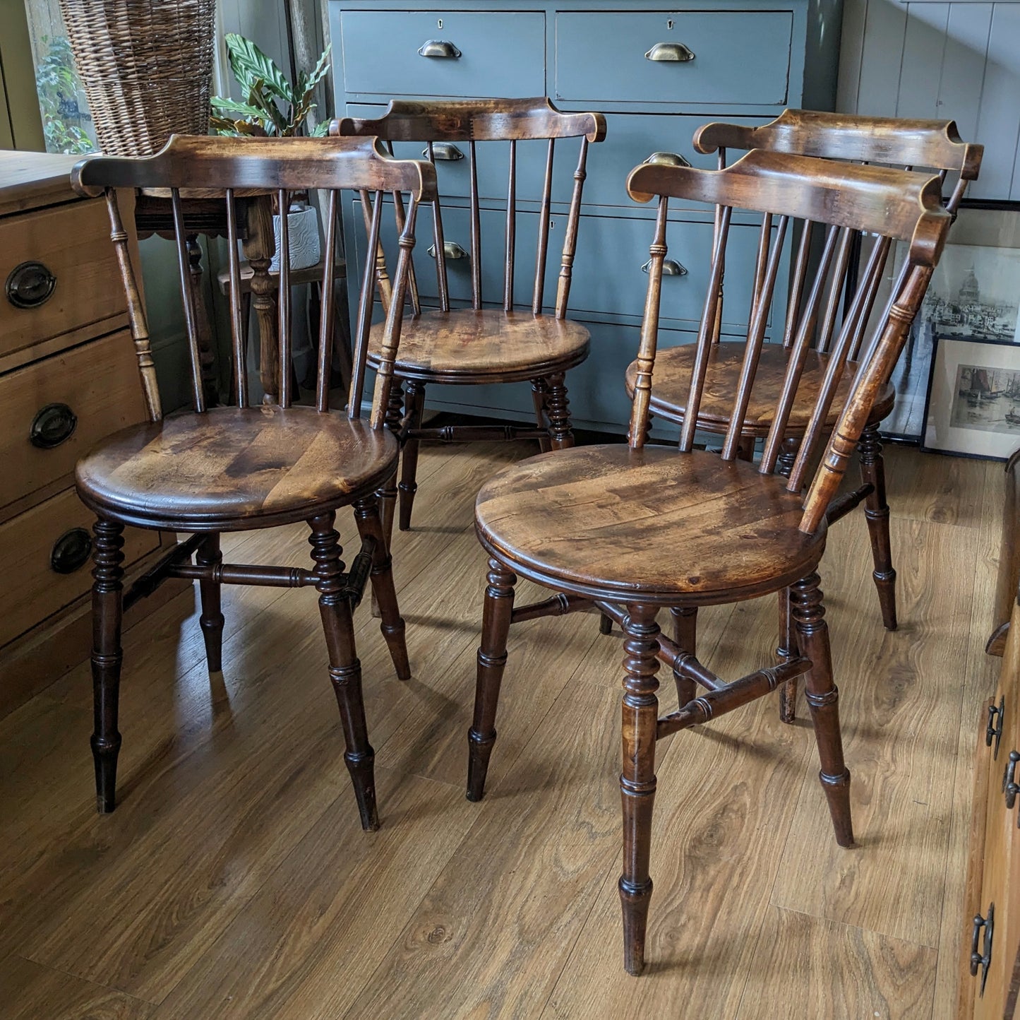 Four Swedish Antique Penny Chairs