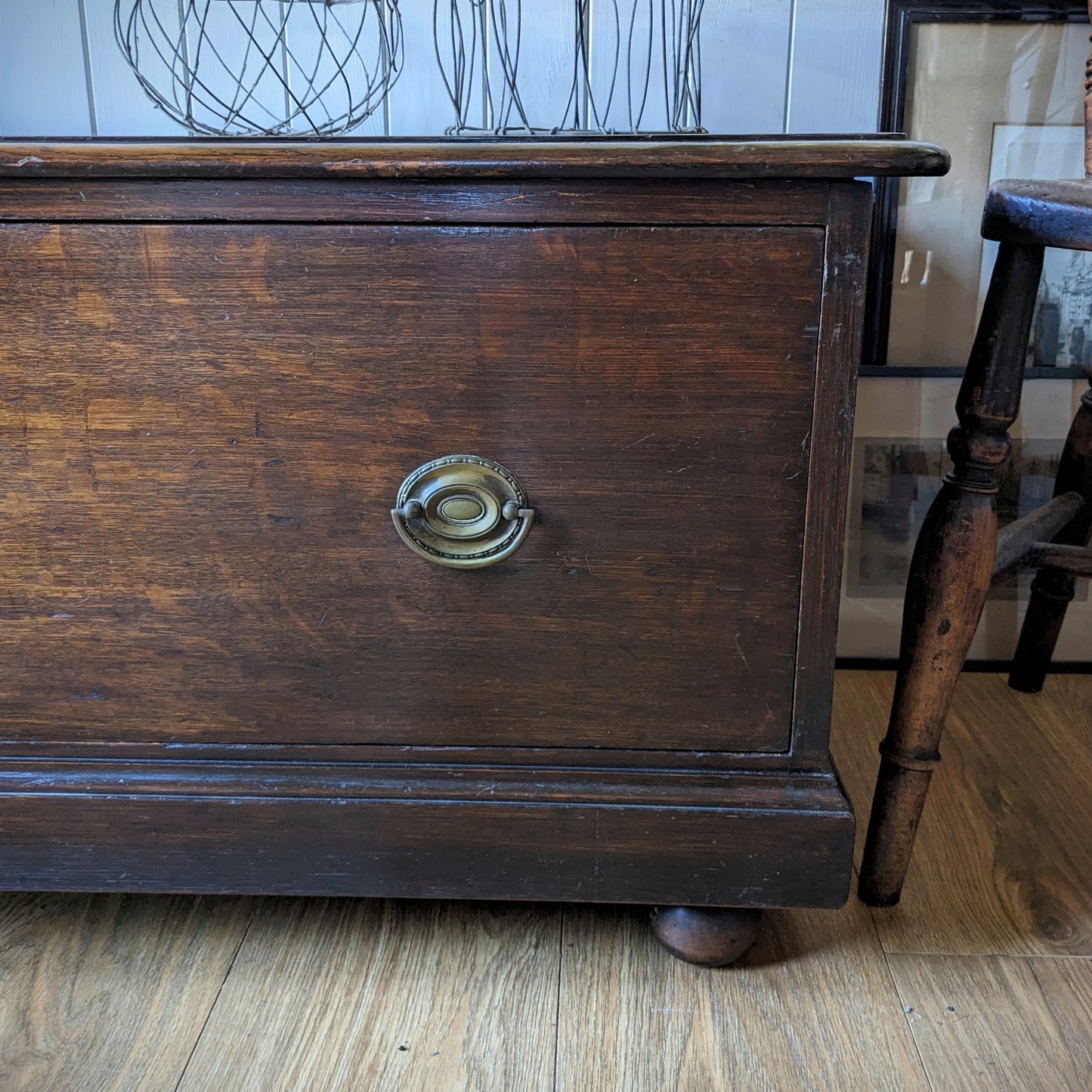 Antique Oak Storage Bench