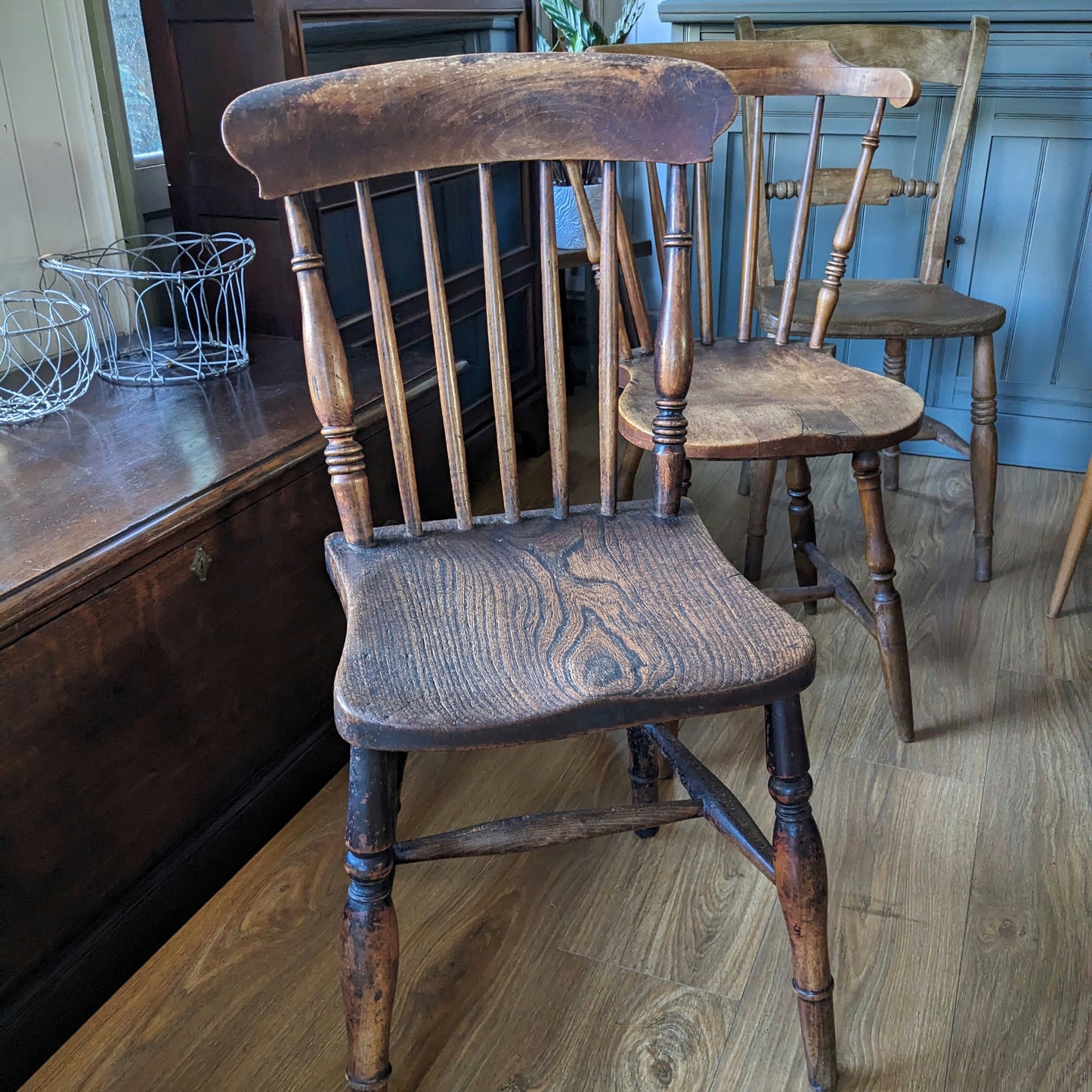 Set of Six Mix and Match Antique Dining Chairs