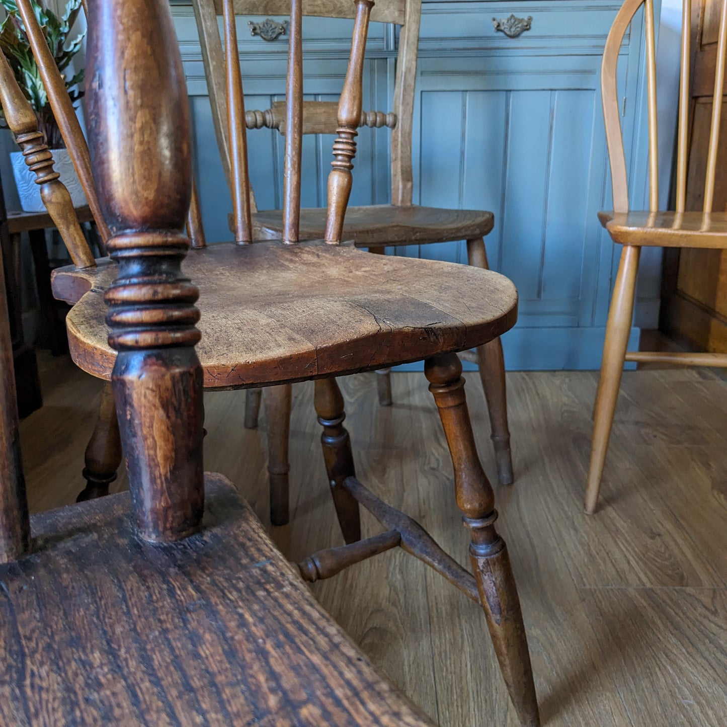 Set of Six Mix and Match Antique Dining Chairs