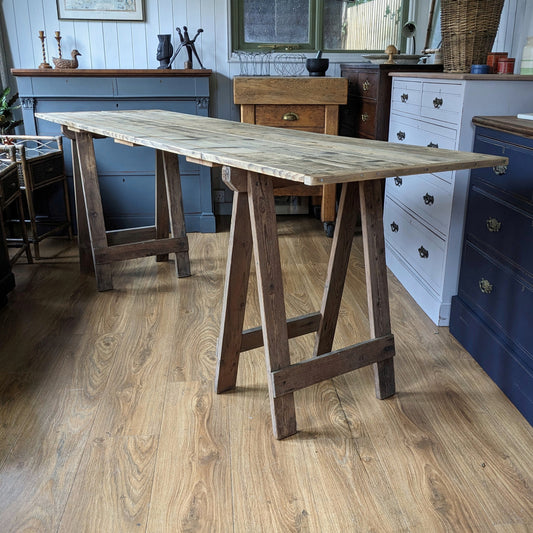 Vintage Pine Trestle Table