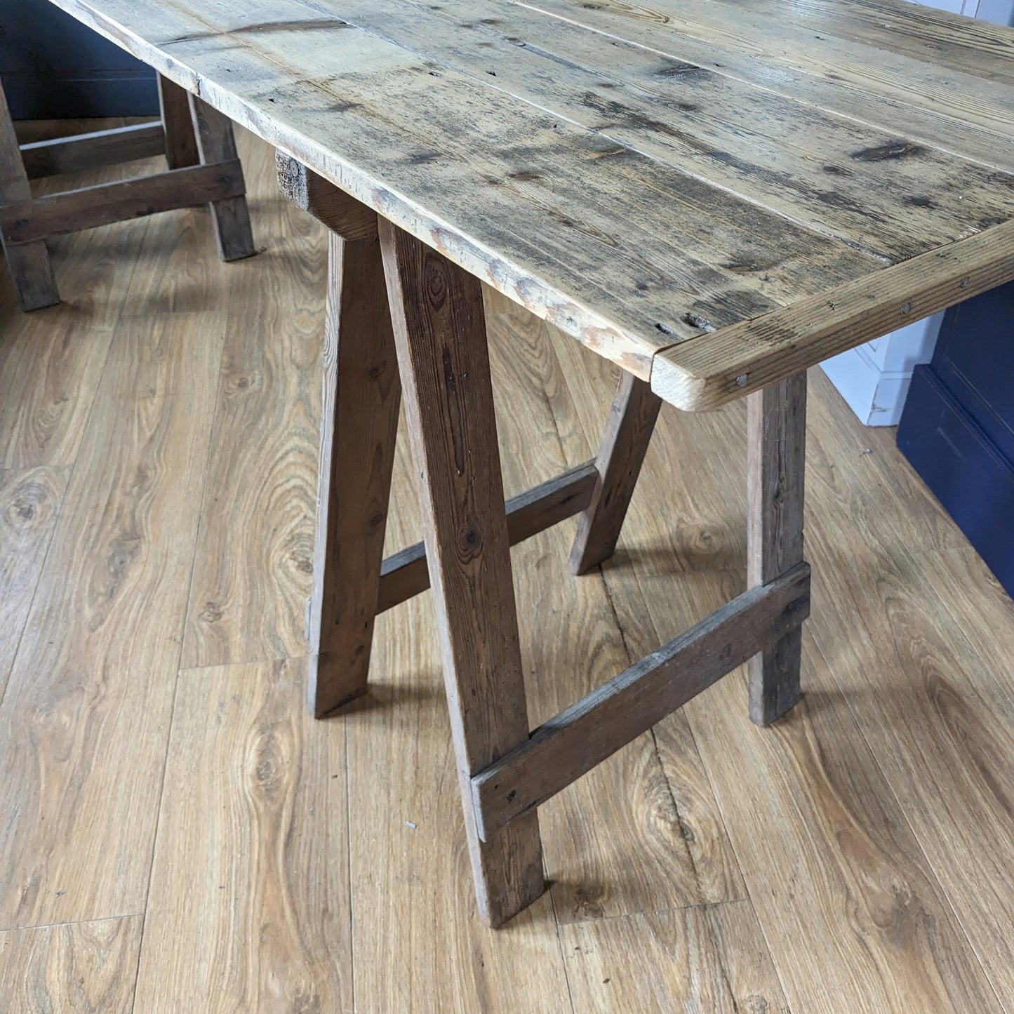 Vintage Pine Trestle Table
