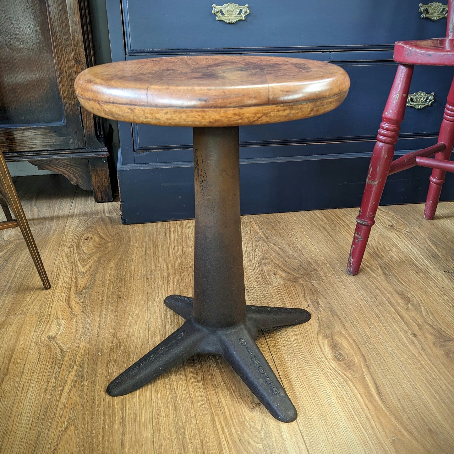 Antique Singer Sewing Stool