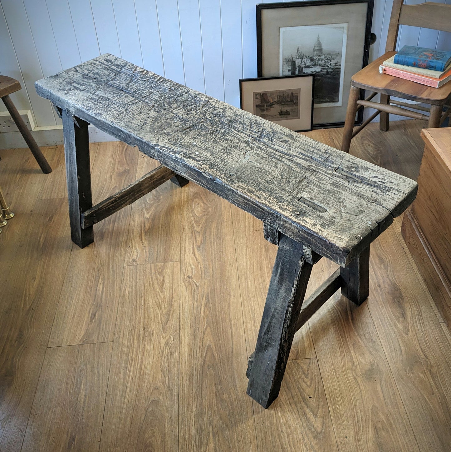 Rustic French Antique Bench