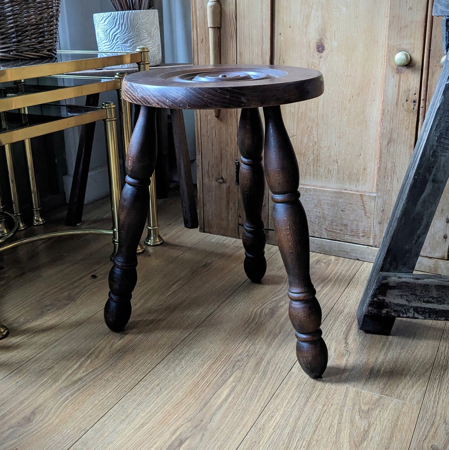 Rustic French Milking Stool
