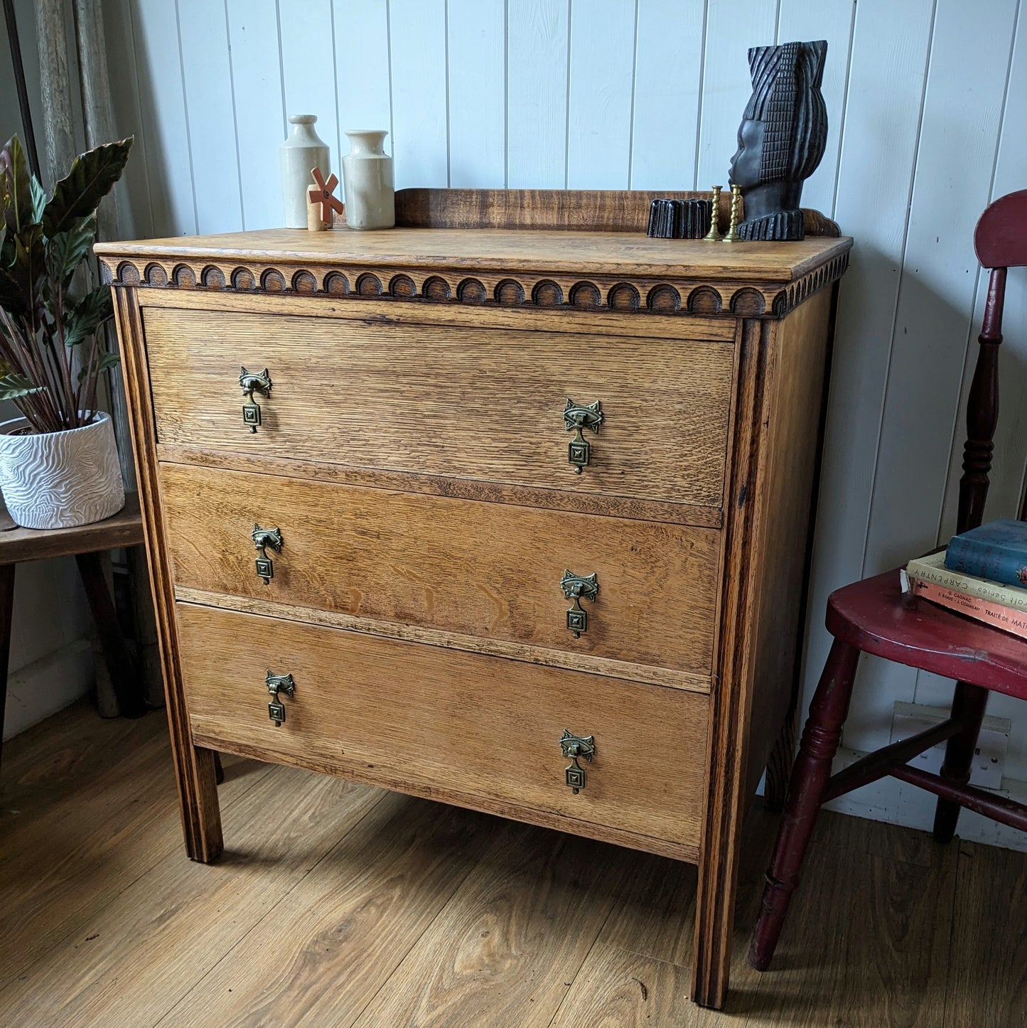 Small Vintage Oak Chest of Drawers