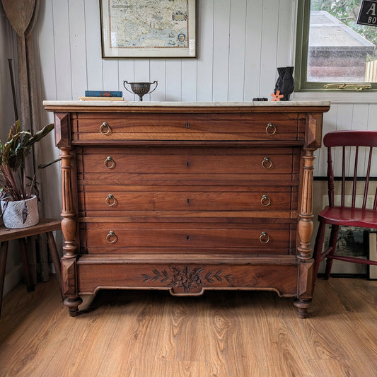 Antique Marble Top French Commode