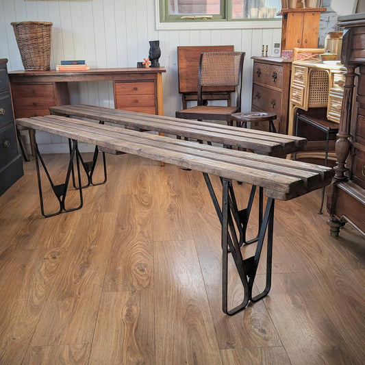Pair of Vintage Folding Benches
