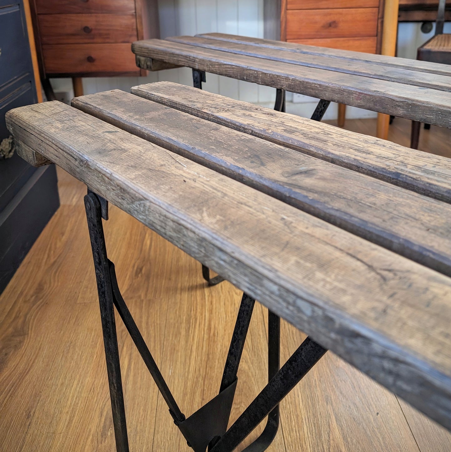 Pair of Vintage Folding Benches