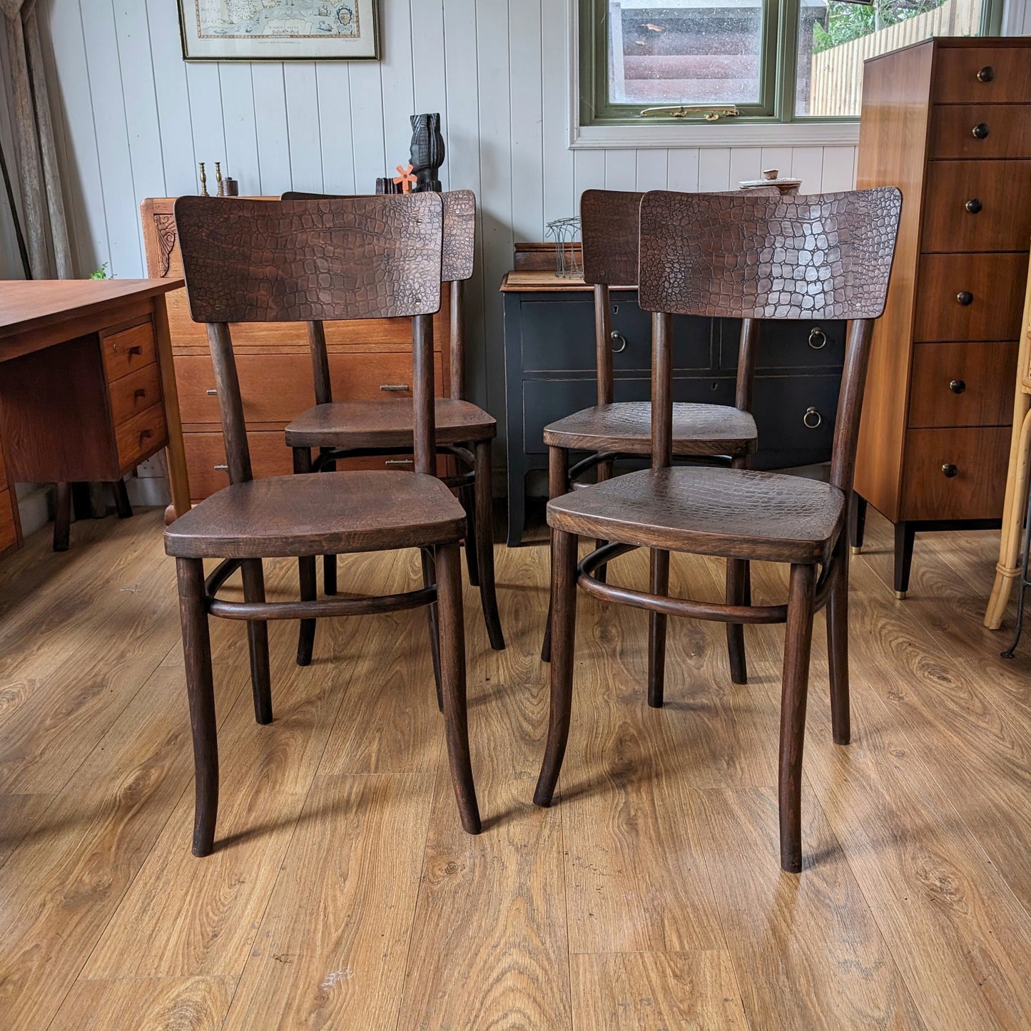 Antique "Moc Croc" Bentwood Chairs