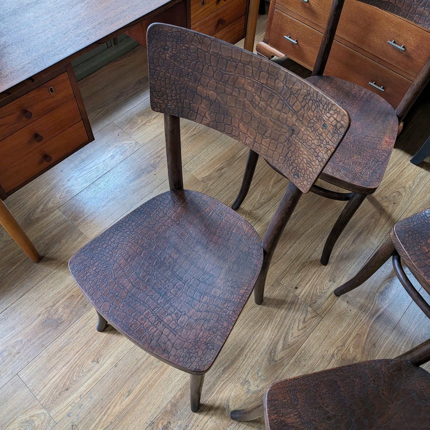 Antique "Moc Croc" Bentwood Chairs