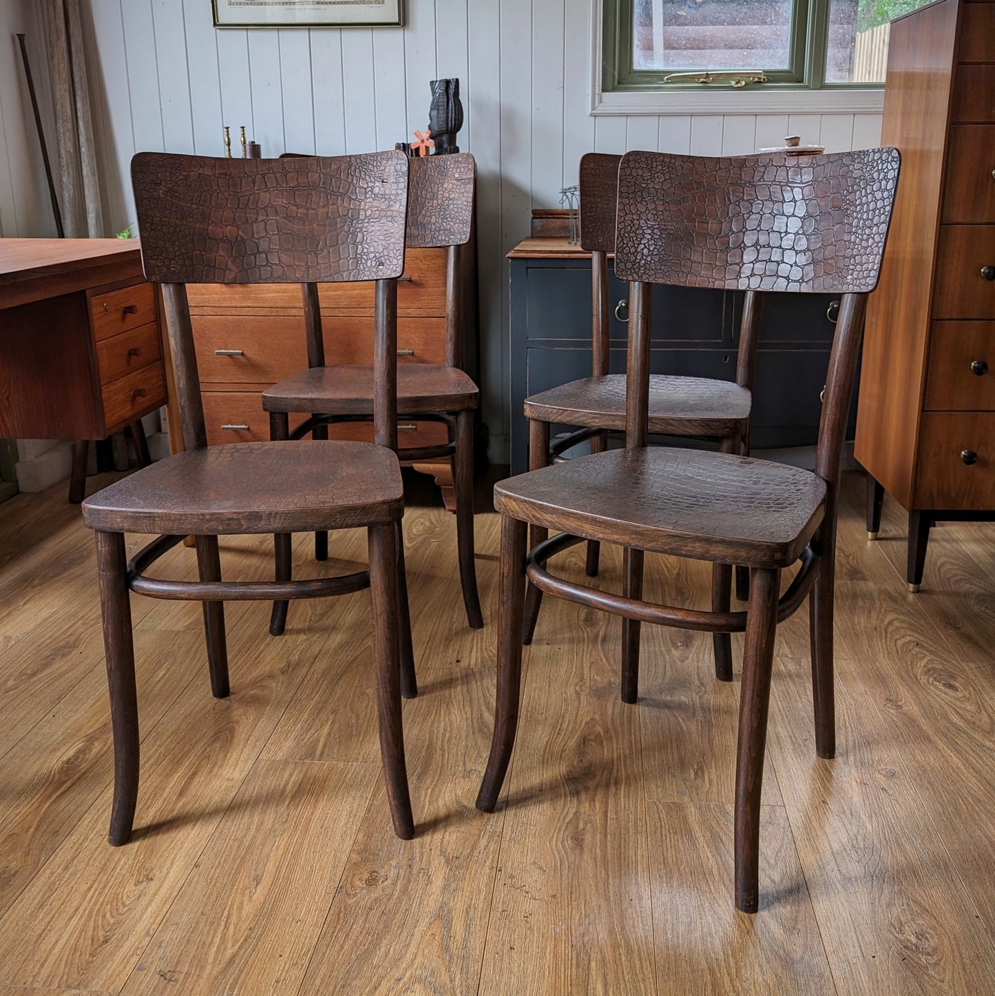 Antique "Moc Croc" Bentwood Chairs