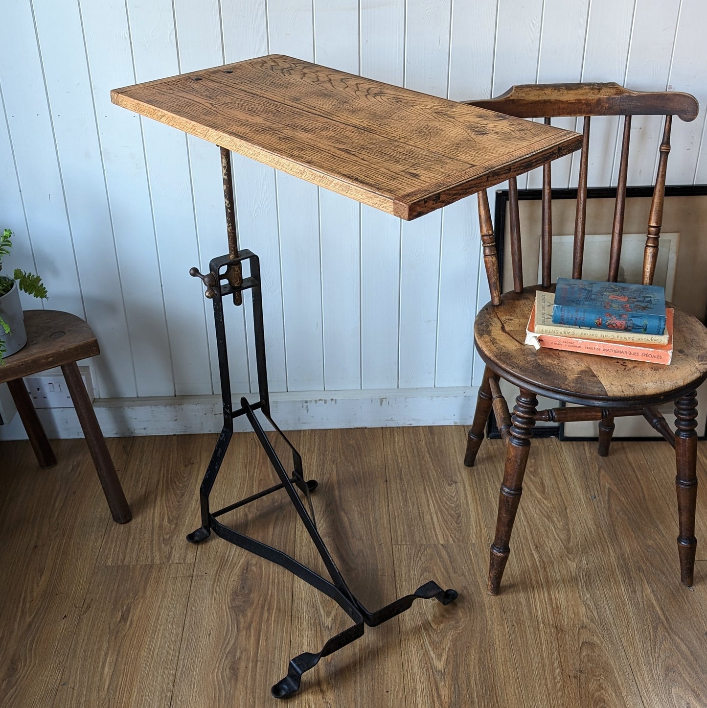 Antique Height Adjustable Side Table