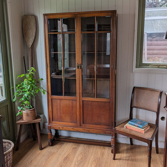 Antique Glazed Oak Bookcase