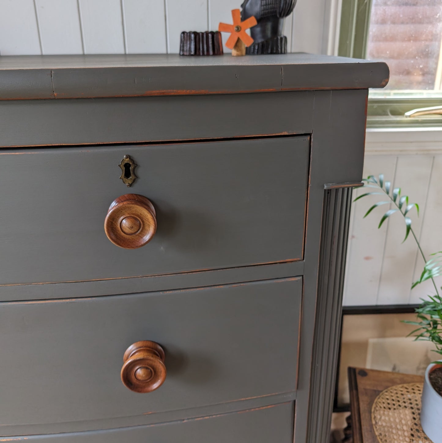 Painted Victorian Bow Front Chest of Drawers