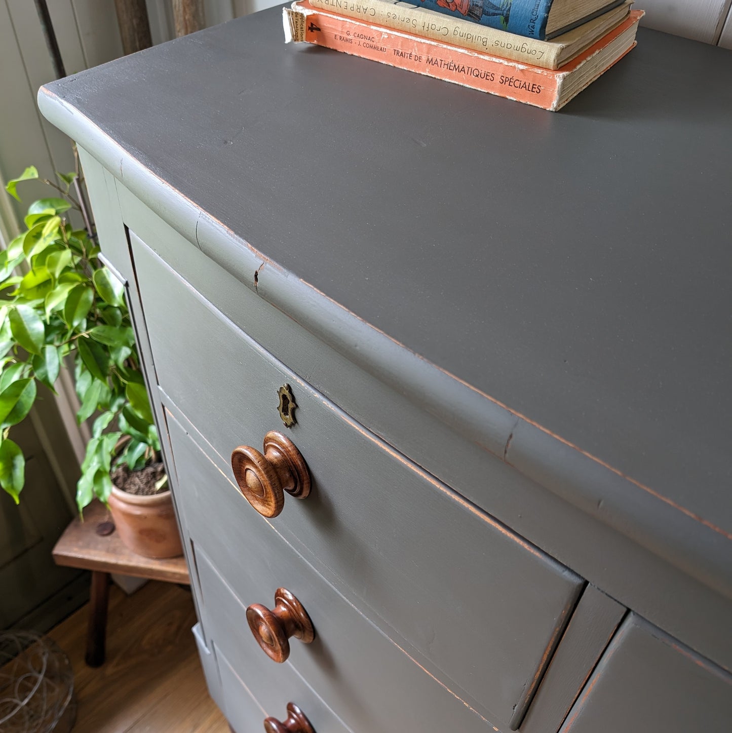 Painted Victorian Bow Front Chest of Drawers