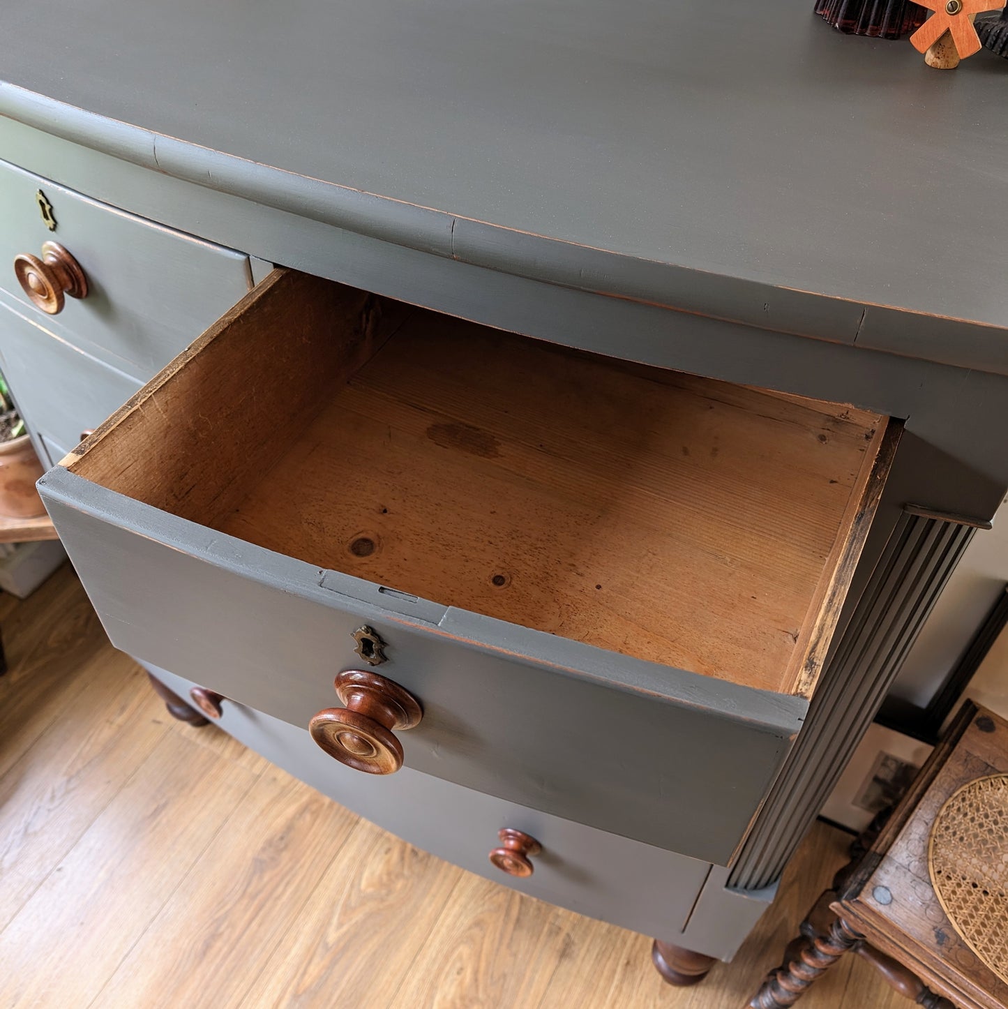 Painted Victorian Bow Front Chest of Drawers