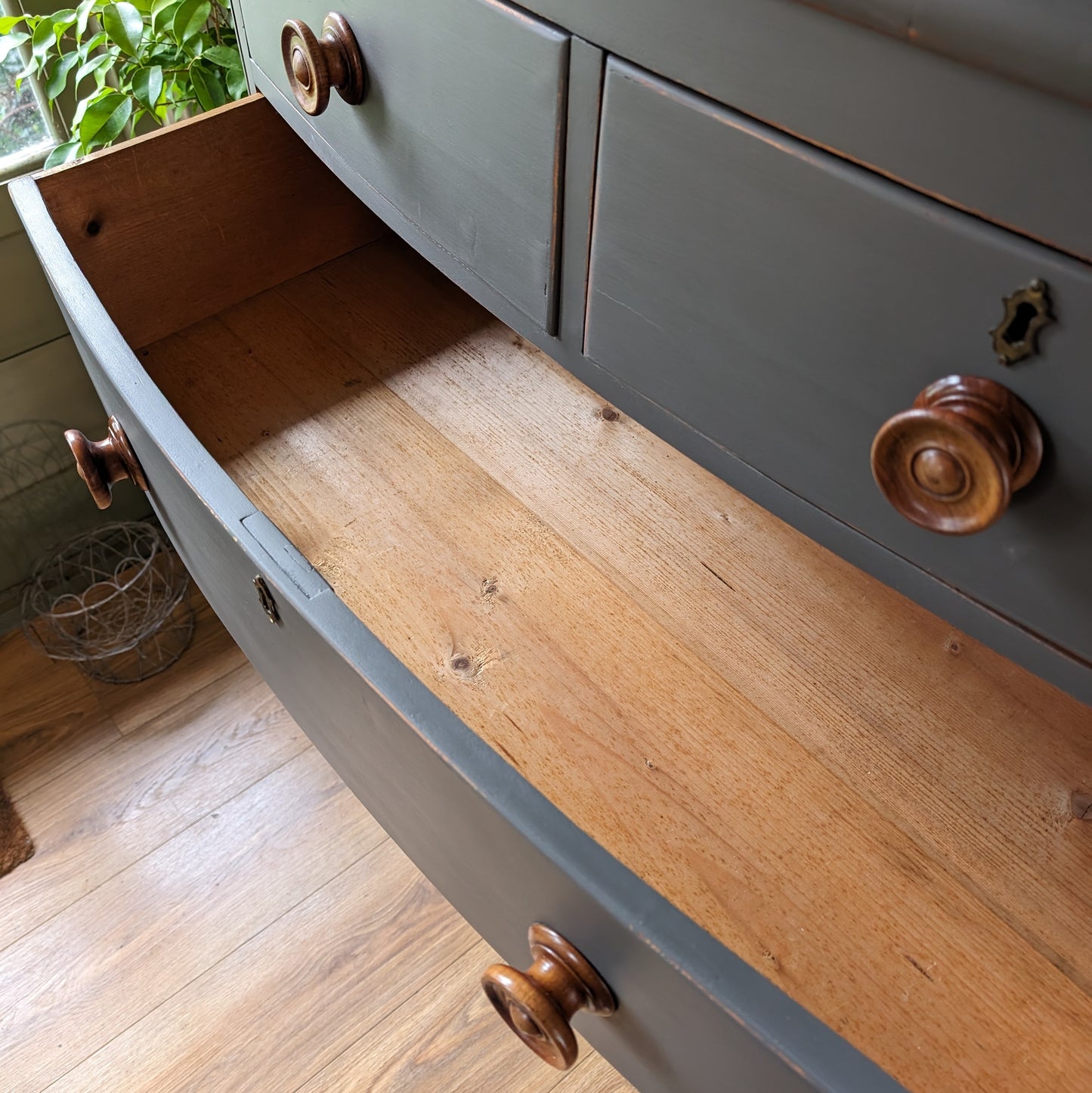 Painted Victorian Bow Front Chest of Drawers