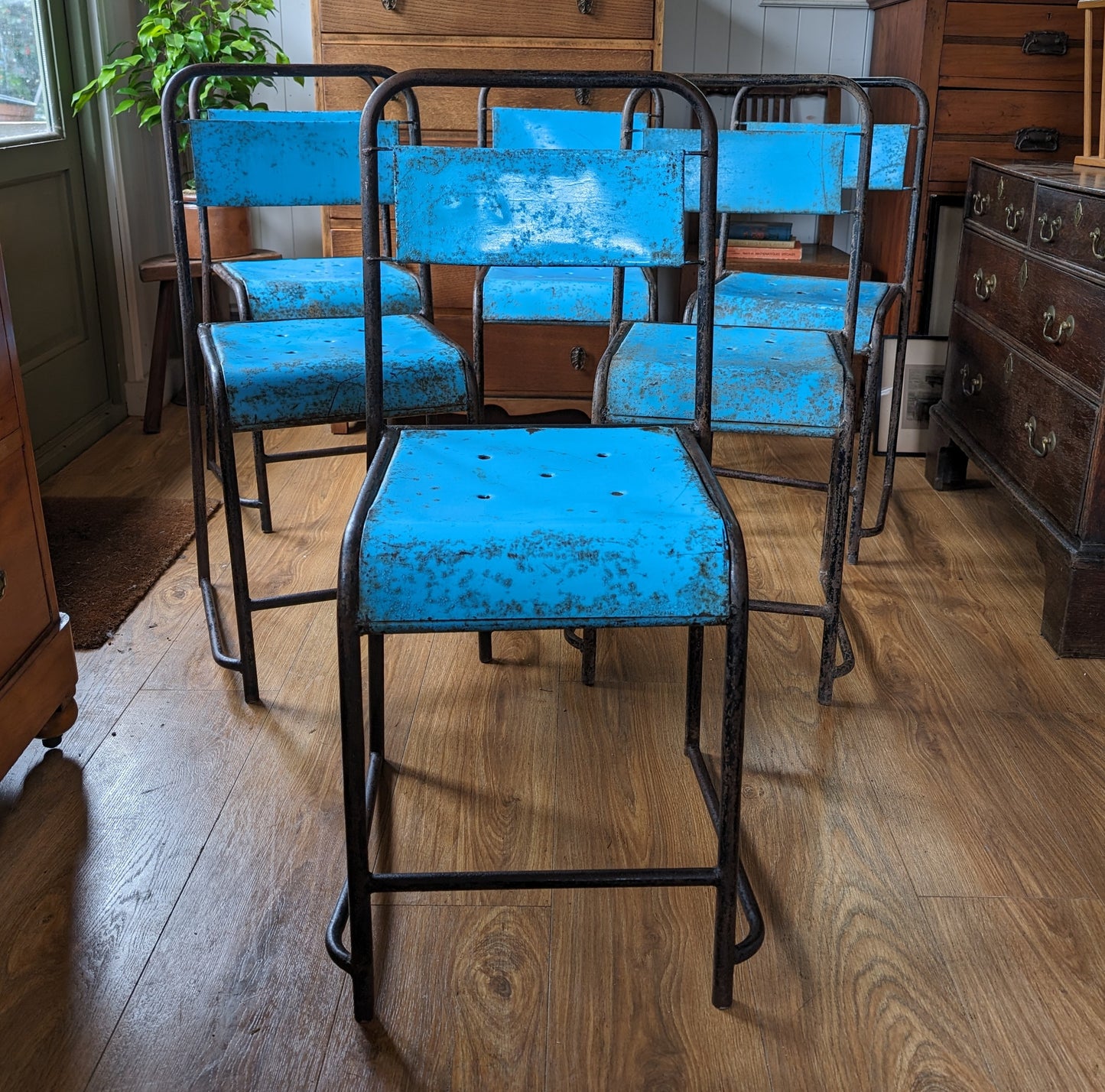 Vintage Industrial Stacking Chairs
