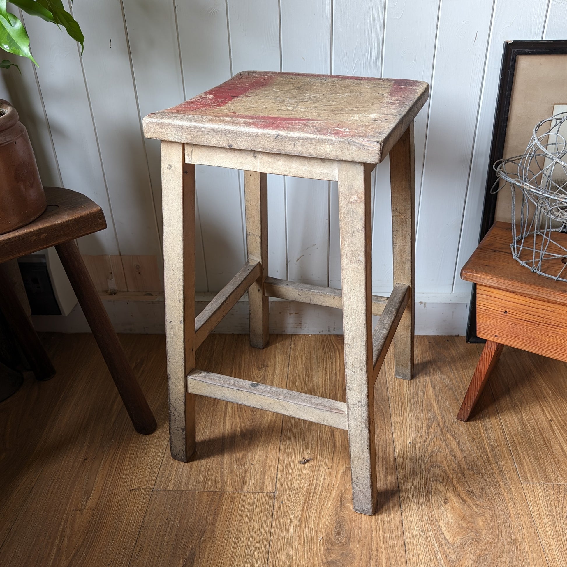 Vintage School Stool – Henry Paints Furniture - Main Image