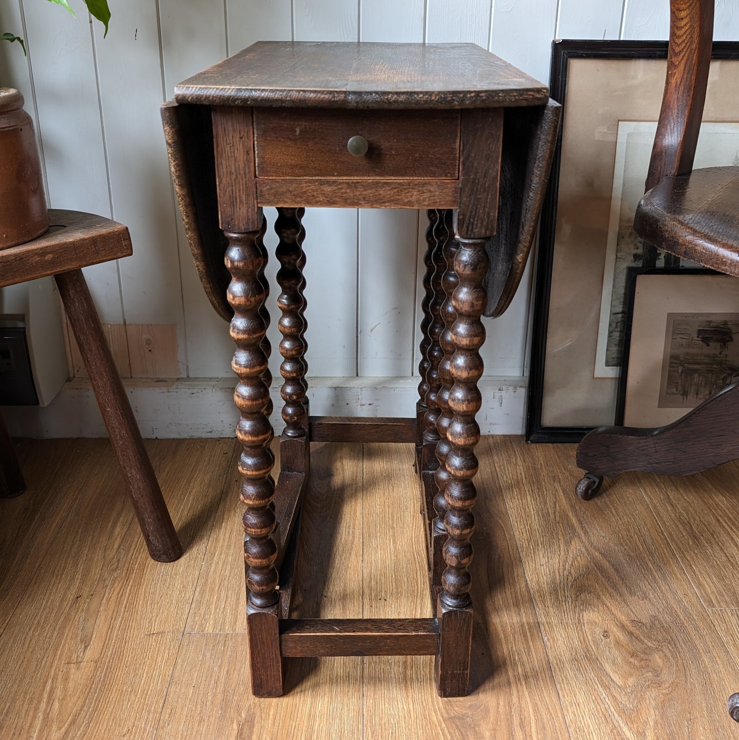 Antique Bobbin Leg Side Table