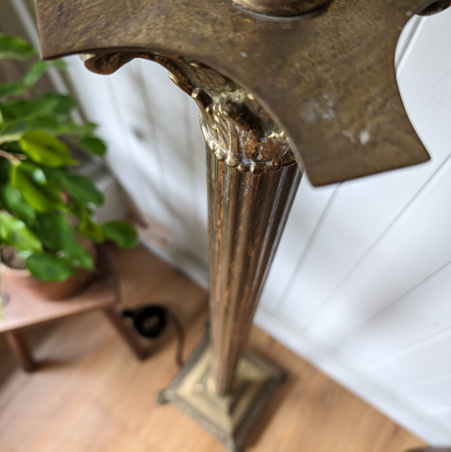 Antique Brass Corinthian Floor Lamp
