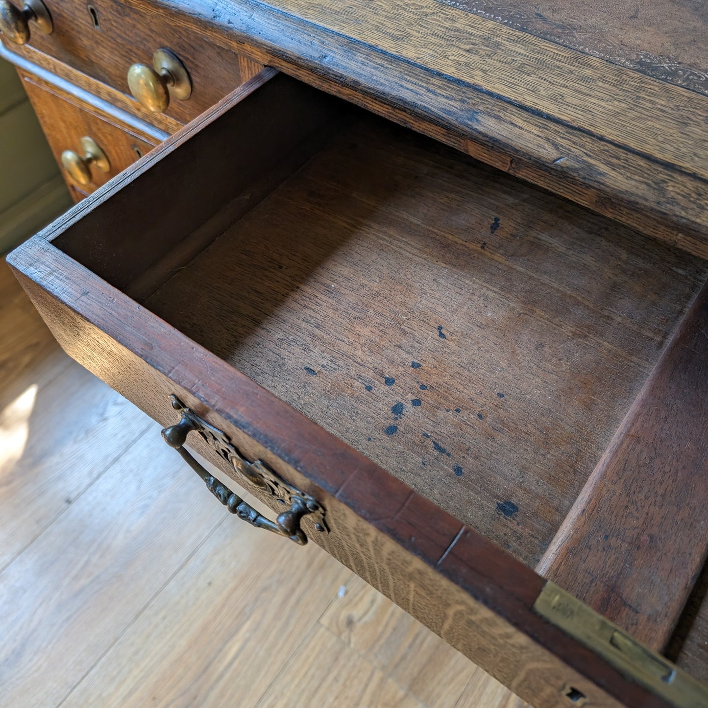 Victorian Oak Twin Pedestal Desk