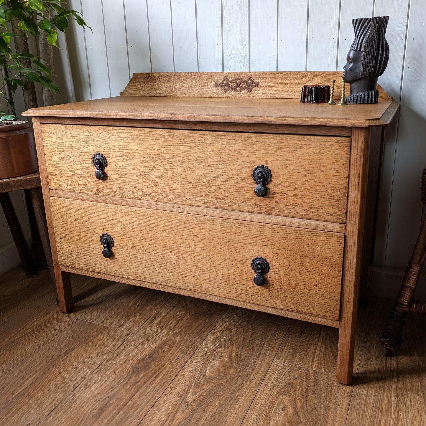 Small Vintage Oak Chest of Drawers