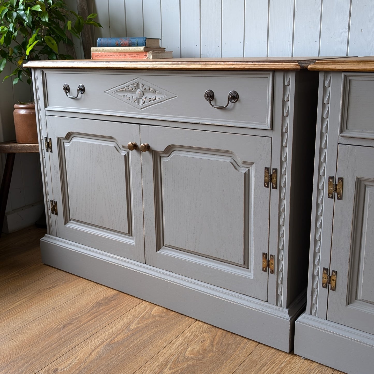 Pair of Vintage Painted Cupboards