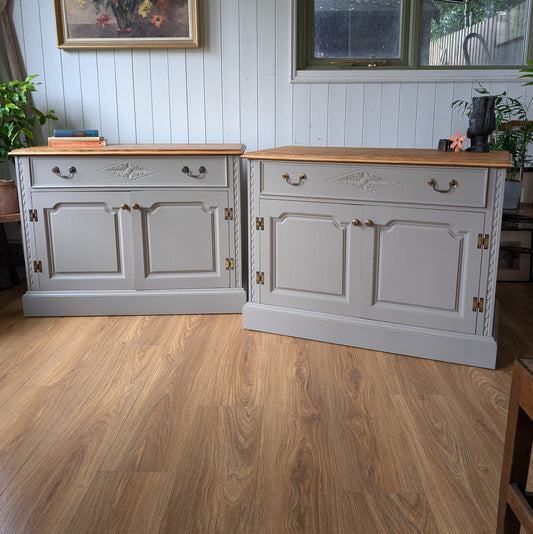 Pair of Vintage Painted Cupboards