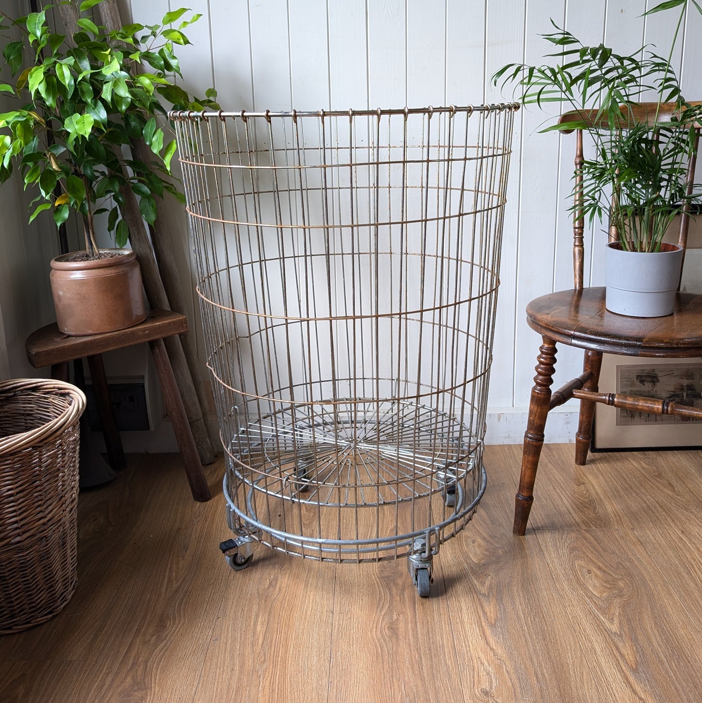 Large Industrial Basket on Wheels