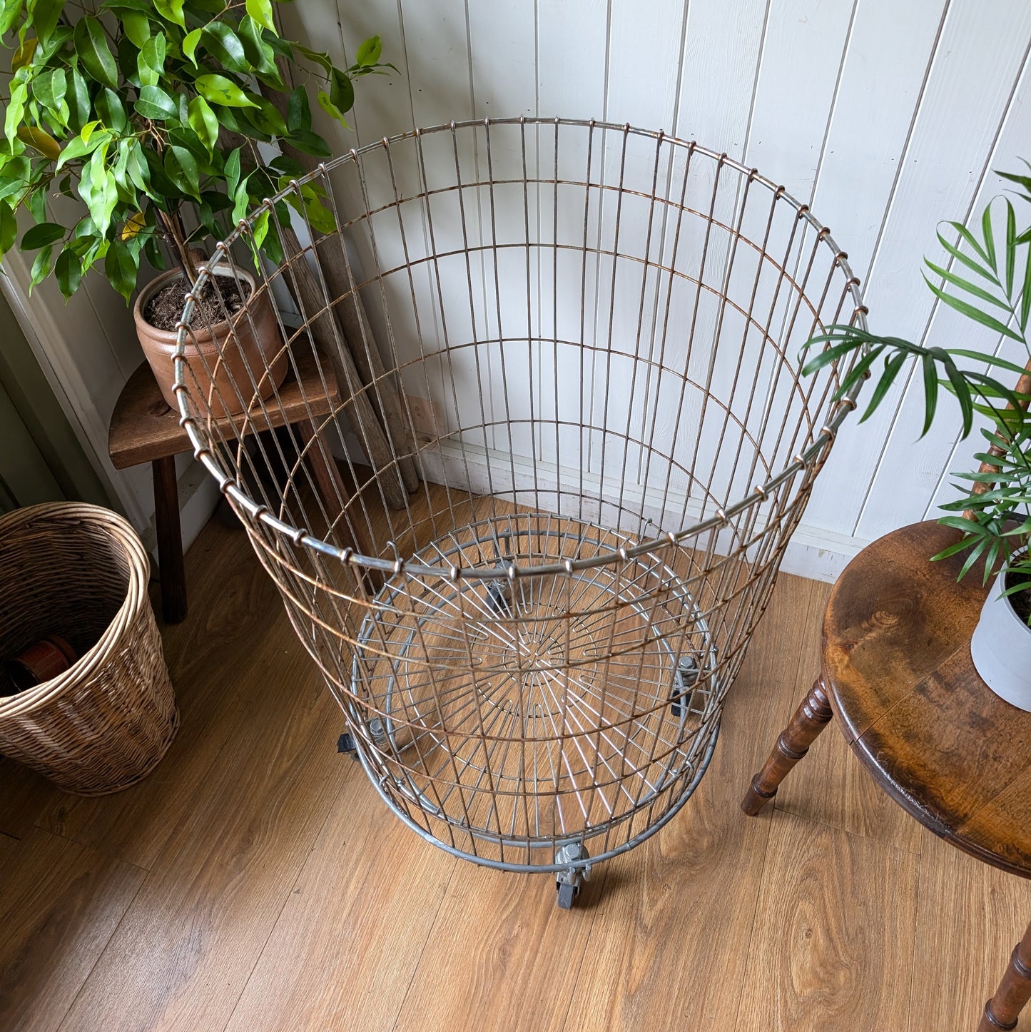 Large Industrial Basket on Wheels