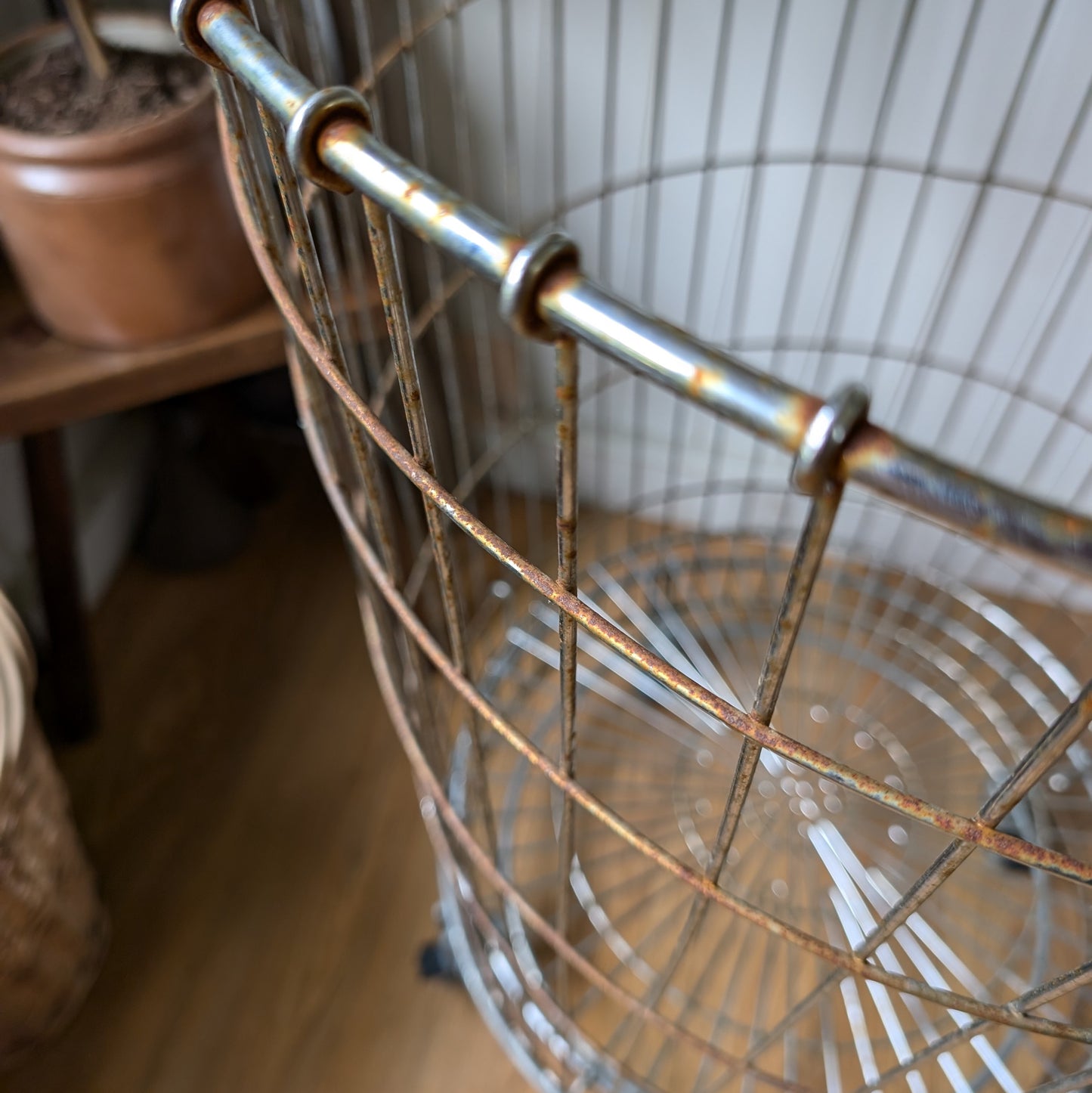 Large Industrial Basket on Wheels
