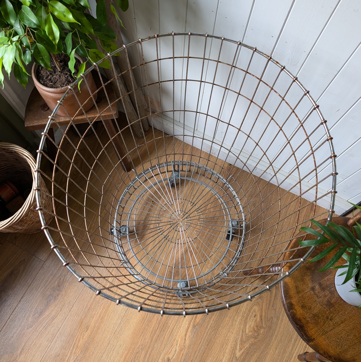 Large Industrial Basket on Wheels