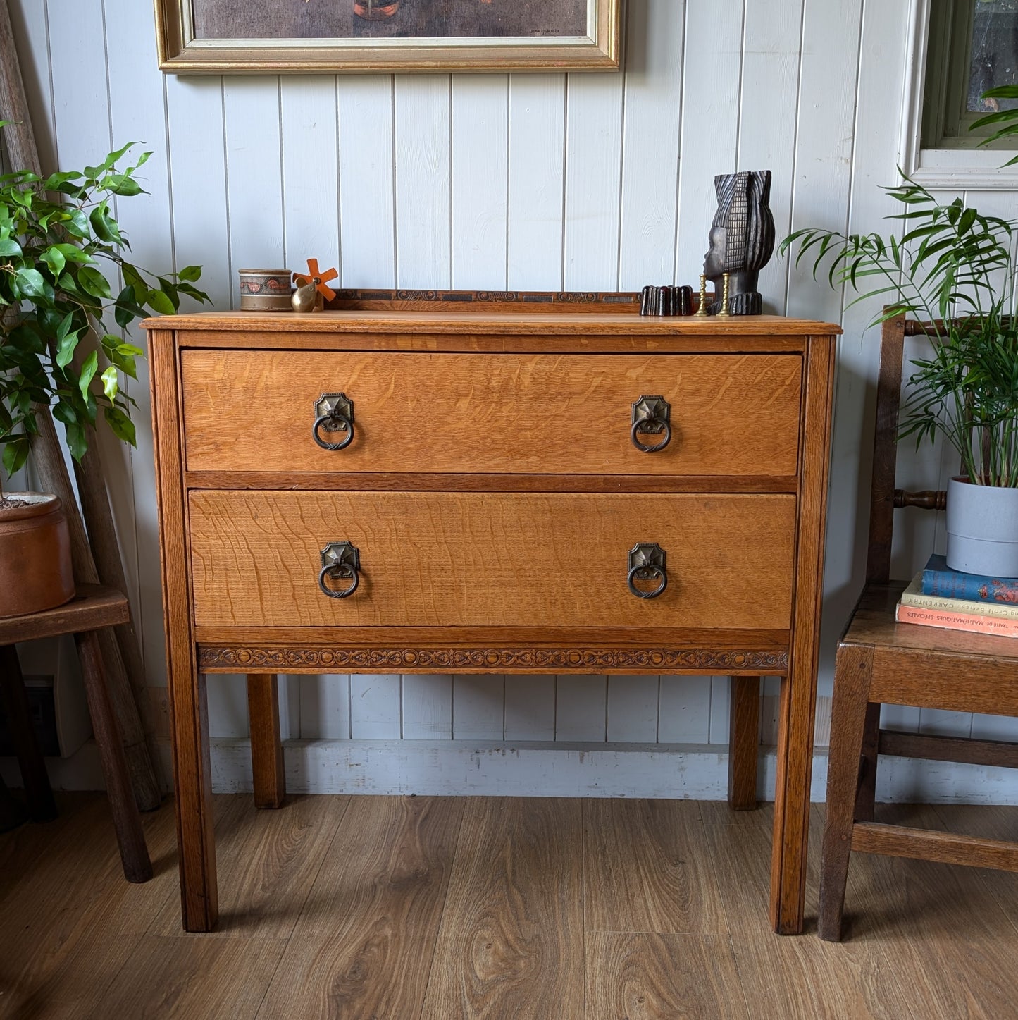 Small Antique Oak Chest of Drawers