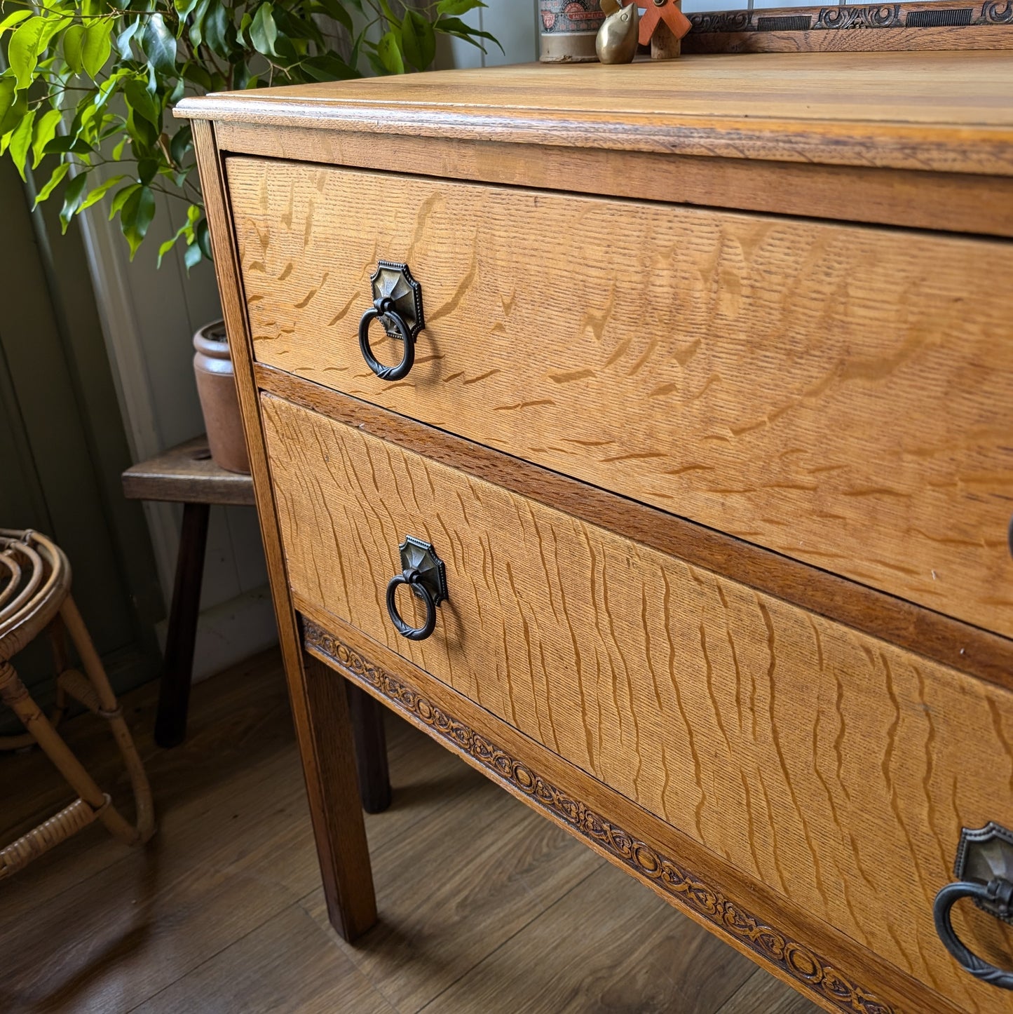 Small Antique Oak Chest of Drawers