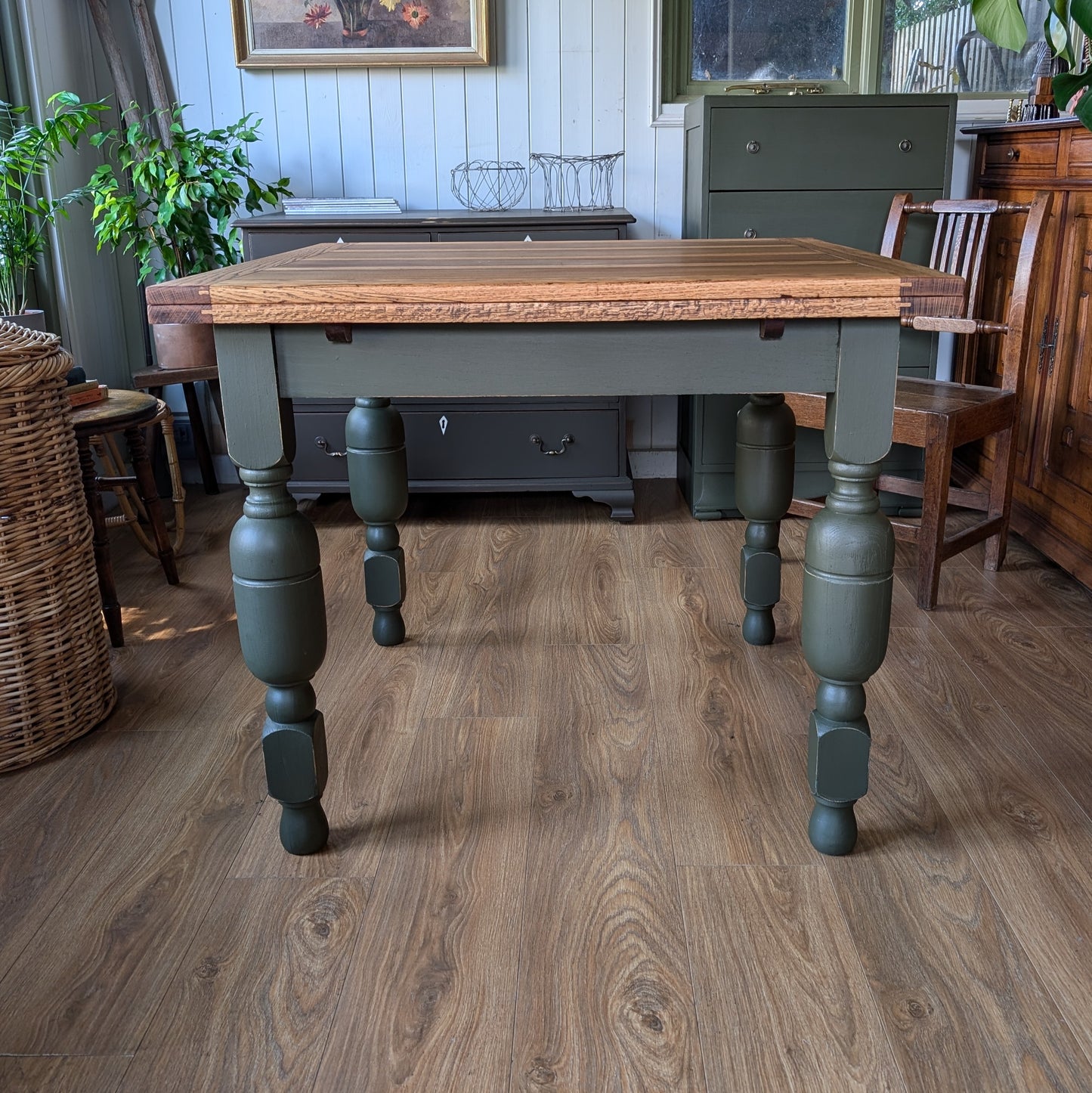 Vintage Oak Draw Leaf Table