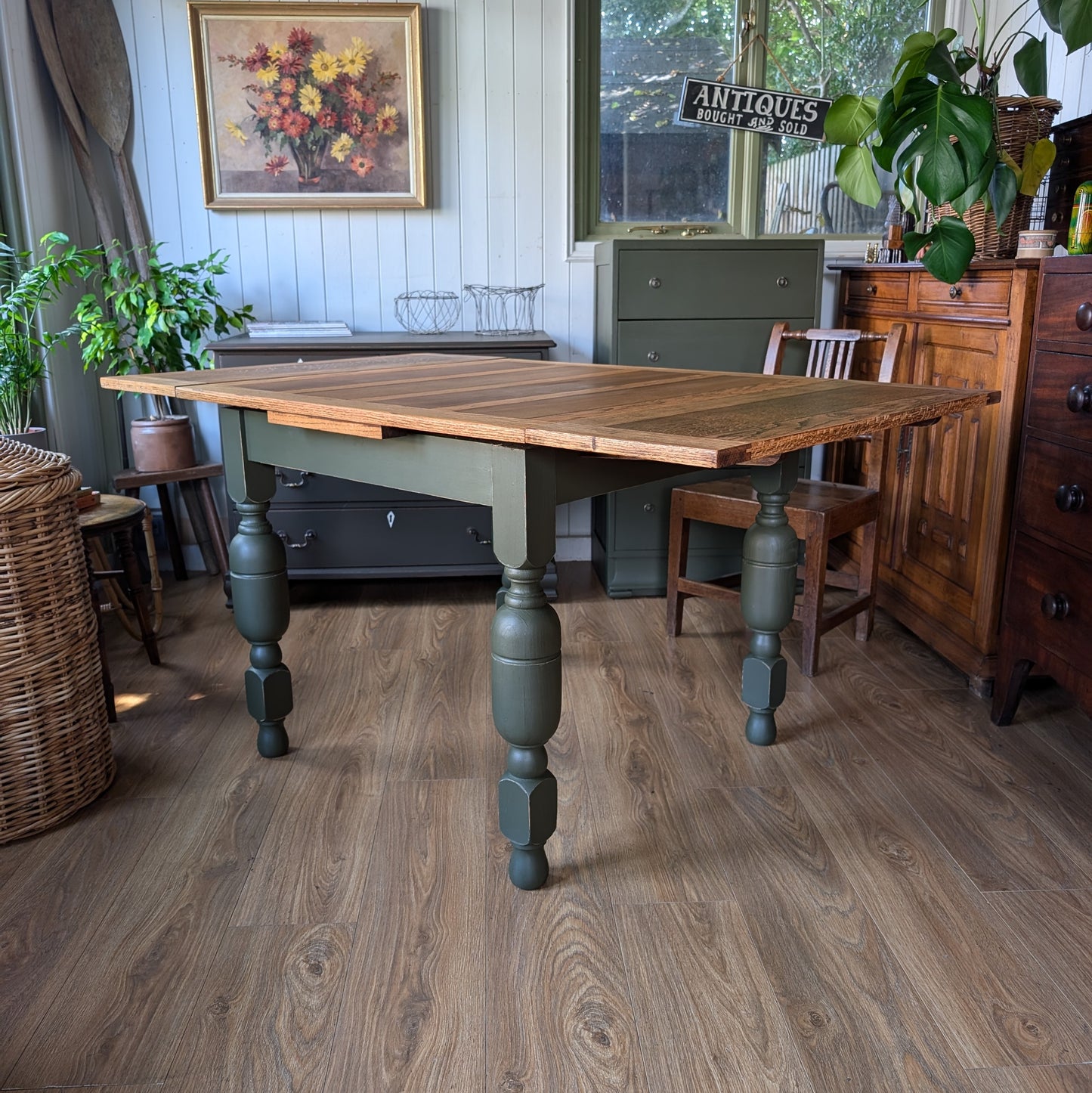 Vintage Oak Draw Leaf Table