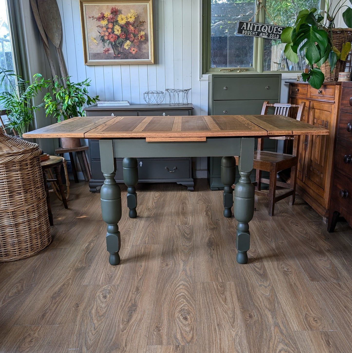Vintage Oak Draw Leaf Table
