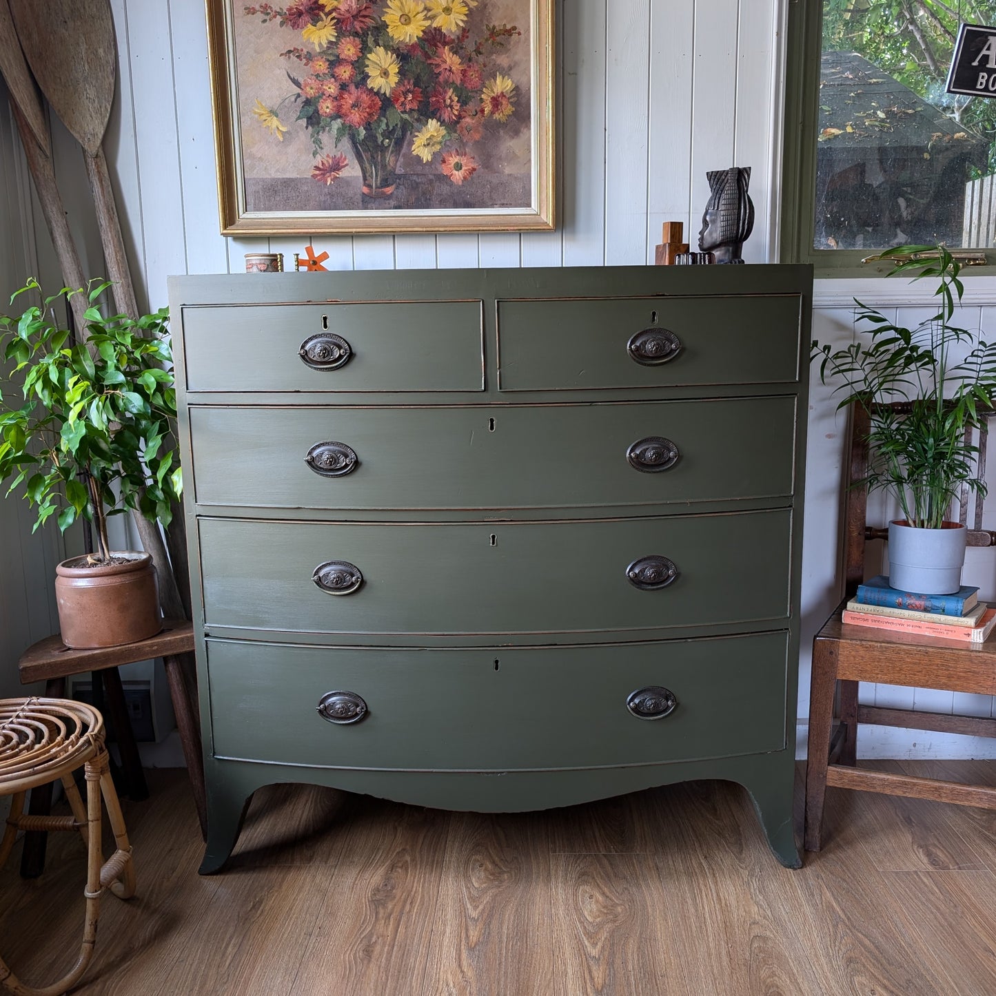 Painted Georgian Bow Front Chest of Drawers