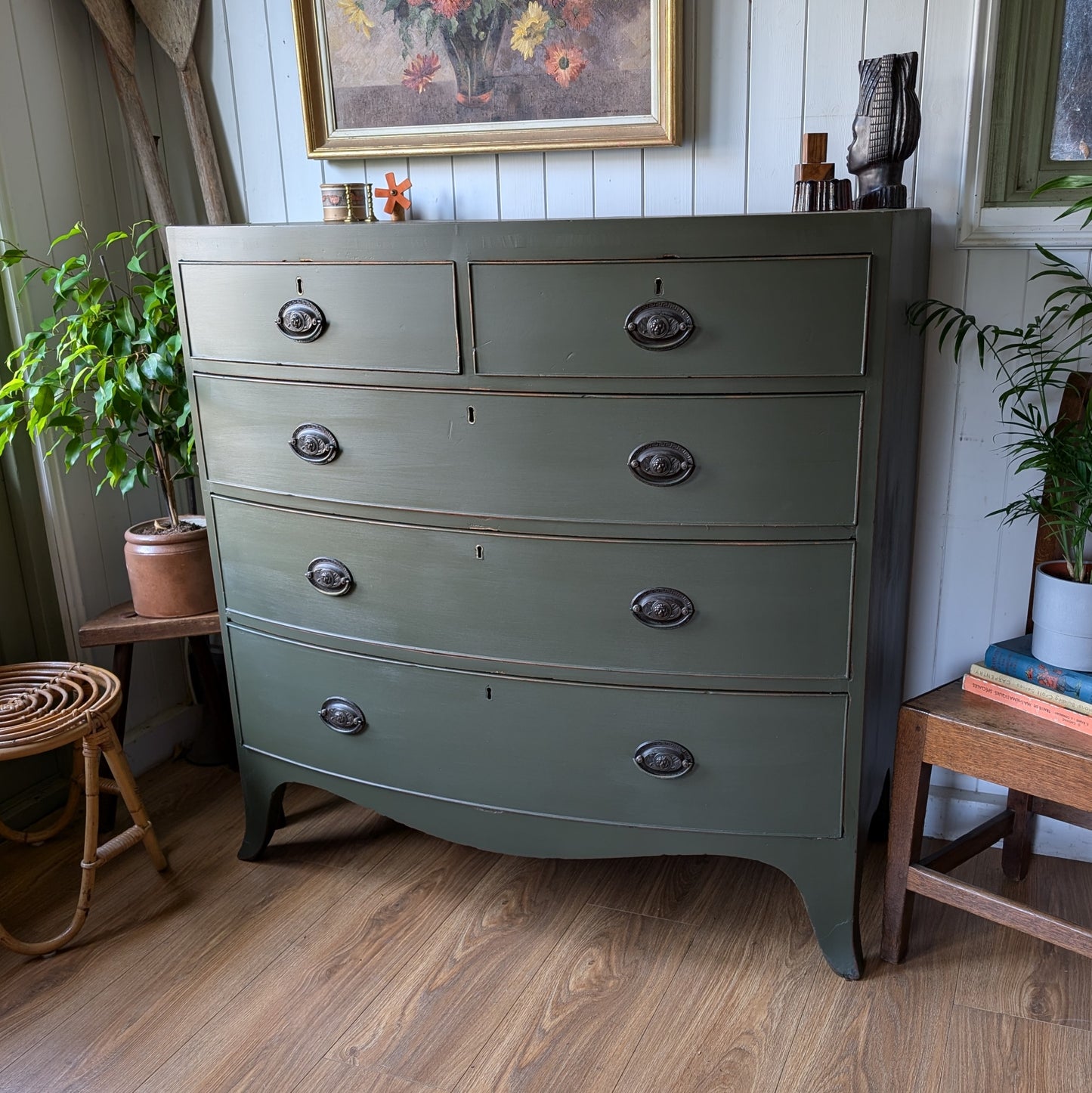 Painted Georgian Bow Front Chest of Drawers
